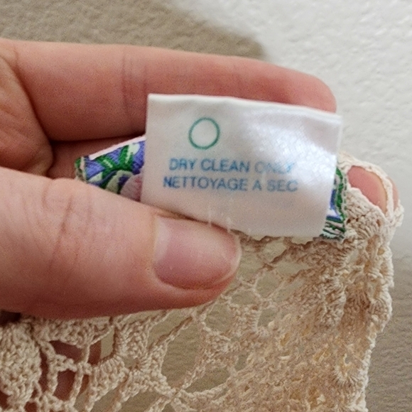 Vintage April Comell Cream Crochet Floral Cardigan L - Picture 3 of 7